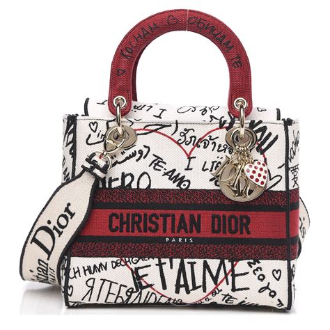 dior graffiti bag|CHRISTIAN DIOR Canvas Medium DiorAmour Graffiti Lady D .